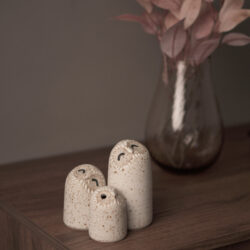 BIENTÔT DISPONIBLE - Chouettes en grès blanc